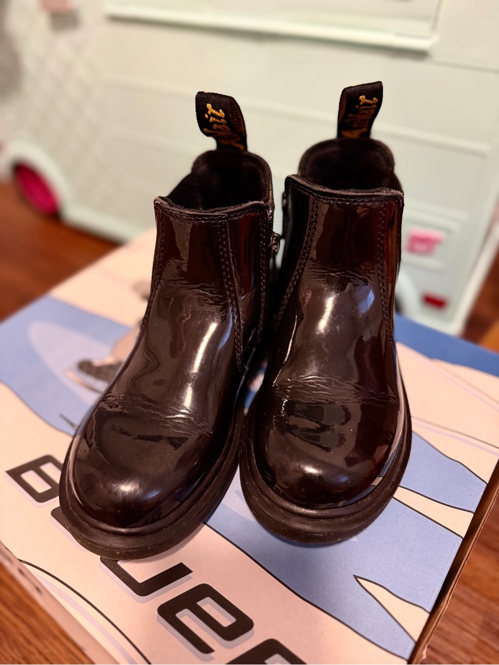 Dr. Martens Kids Black Patent Chelsea Boots